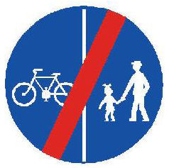 Dopravní značka C 10b – Konec stezky pro chodce a cyklisty dělené