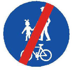 Dopravní značka C 9b – Konec stezky pro chodce a cyklisty společné