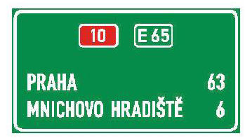 Dopravní značka IS 8b – Dálková návěst se vzdálenostmi