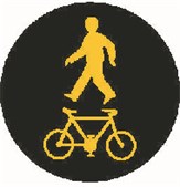 Dopravní značka S 4c – Signál žlutého světla ve tvaru chodce a cyklisty