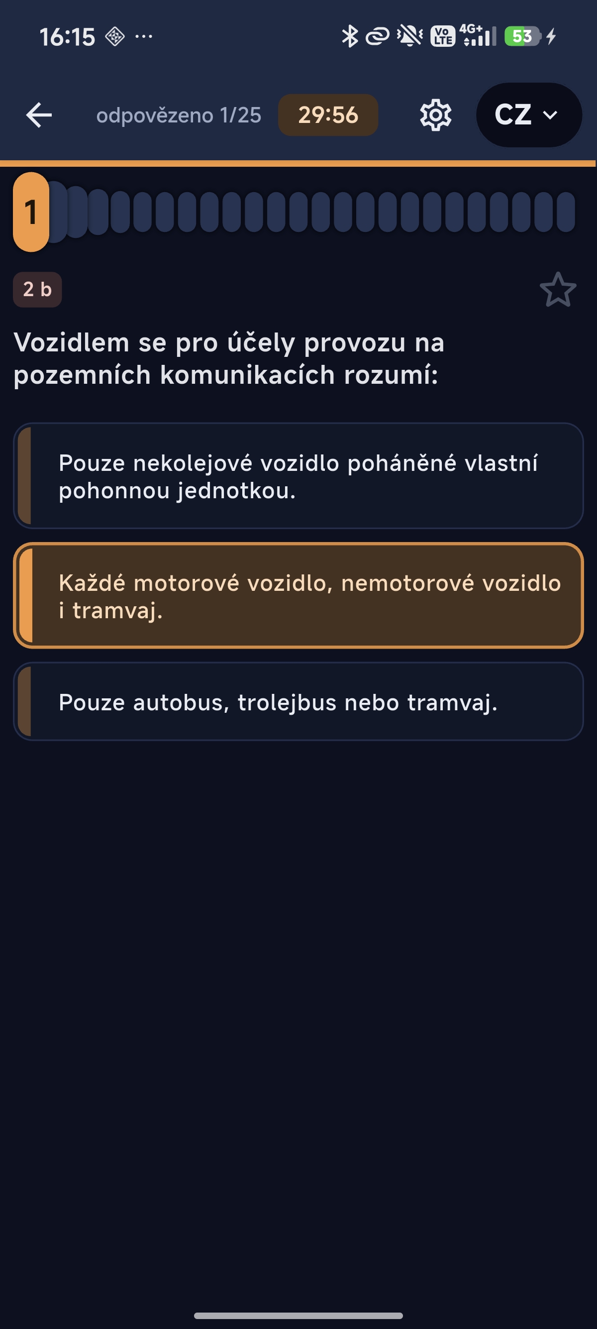 Ostrý test 25 otázek s časomírou v Cestiq